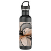 Abstracte Anthracite Gray Sienna Modern Fractal Ar Waterfles (Voorkant)