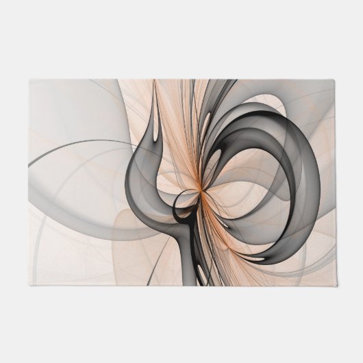 Abstracte Anthracite Gray Sienna Shapes Fractal Ar Deurmat (Voorkant)