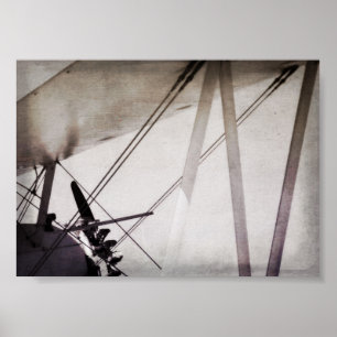 Abstracte antieke vliegtuig kunst archief poster