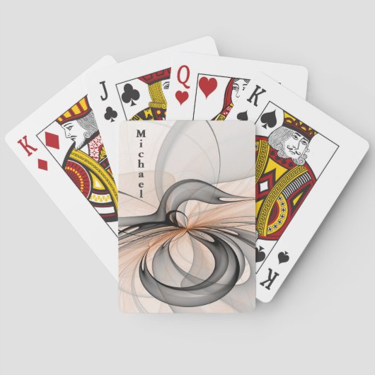 Abstracte antracite Gray Sienna Shape Fractal Name Pokerkaarten (Achterkant)