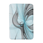 Abstracte antracite grijs blauwe, moderne fractale badmat (Voorkant Verticaal)