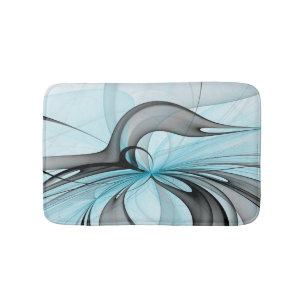 Abstracte antracite grijs blauwe, moderne fractale badmat