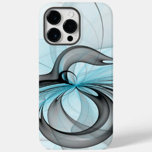 Abstracte antracite grijs blauwe, moderne fractale Case-Mate iPhone 14 pro max hoesje
