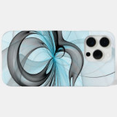 Abstracte antracite grijs blauwe, moderne fractale Case-Mate iPhone case (Achterkant (horizontaal))