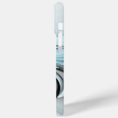 Abstracte antracite grijs blauwe, moderne fractale Case-Mate iPhone case (Achterkant / Links)