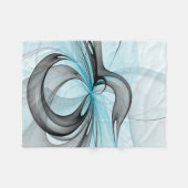 Abstracte antracite grijs blauwe, moderne fractale fleece deken (Voorkant (Horizontaal))
