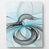 Abstracte antracite grijs blauwe, moderne fractale fotoplaat (Voorkant)