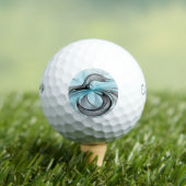 Abstracte antracite grijs blauwe, moderne fractale golfballen (Insitu Shirt)