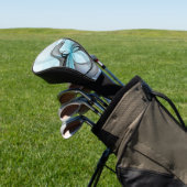 Abstracte antracite grijs blauwe, moderne fractale golfheadcover (Insitu)