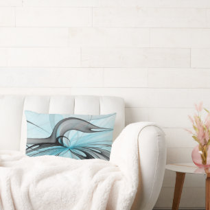 Abstracte antracite grijs blauwe, moderne fractale kussen