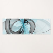 Abstracte antracite grijs blauwe, moderne fractale yogamat (Voorkant (horizontaal))