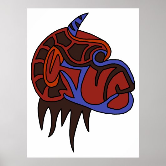 Abstracte apenkop 1 poster (Voorkant)