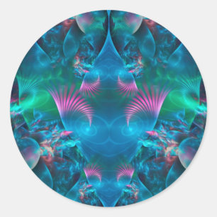 Abstracte Apophysis Fractal III Ronde Sticker