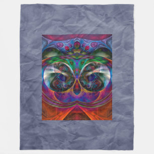 Abstracte Apophysis Fractal - Owl + uw rug. Fleece Deken