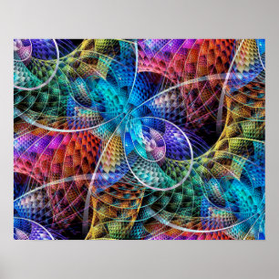Abstracte Apophysis Fractal X Poster