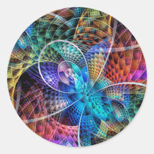 Abstracte Apophysis Fractal X Ronde Sticker