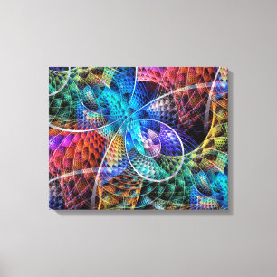 Abstracte Apophysis Fractal X - zij aan zij Canvas Afdruk