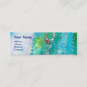 ABSTRACTE AQUA BLUE BLAUWGROEN GOUDEN, RODE WAX SE MINI VISITEKAARTJE