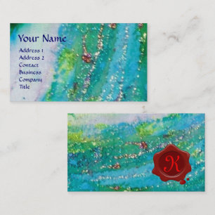 ABSTRACTE AQUA BLUE BLAUWGROEN GOUDEN, RODE WAX SE VISITEKAARTJE