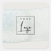 Abstracte Aqua Blue Brush Stoke Waterverf Logo