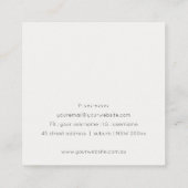 Abstracte Aqua Blue Brush Stoke Waterverf Shiny Vierkante Visitekaartje (Achterkant)