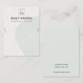 ABSTRACTE AQUA BLUE CERAMIC KETTING DISPLAY LOGO VISITEKAARTJE (Voorkant / Achterkant)