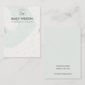 ABSTRACTE AQUA BLUE CERAMIC KETTING DISPLAY LOGO VISITEKAARTJE (Voorkant / Achterkant)