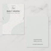 ABSTRACTE AQUA BLUE CERAMIC KETTING DISPLAY LOGO VISITEKAARTJE (Voorkant / Achterkant)