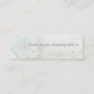 Abstracte Aqua Brush Stoke Bedankt voor uw bestell Mini Visitekaartje