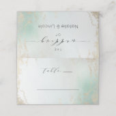 Abstracte Aqua Ombre Fade met Frosted Gold Glitter (Buitenkant ongevouwen)