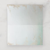 Abstracte Aqua Ombre Fade met Frosted Gold Glitter (Binnenkant ongevouwen)