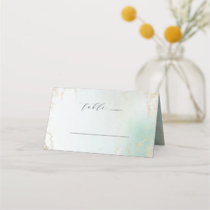 Abstracte Aqua Ombre Fade met Frosted Gold Glitter
