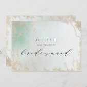 Abstracte Aqua Ombre Fade met Frosted Gold Glitter (Voorkant / Achterkant)