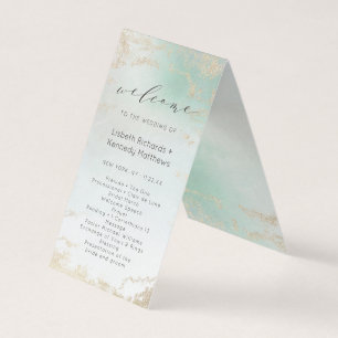 Abstracte Aqua Ombre Fade met Frosted Gold Glitter Kaart
