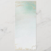 Abstracte Aqua Ombre Fade met Frosted Gold Glitter Menu (Achterkant)