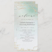 Abstracte Aqua Ombre Fade met Frosted Gold Glitter Programma (Voorkant / Achterkant)