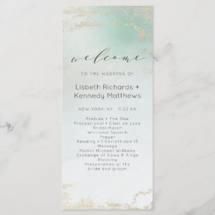 Abstracte Aqua Ombre Fade met Frosted Gold Glitter Programma