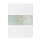 Abstracte Aqua Ombre Fade met Frosted Gold Glitter Uitnodigingen Wikkel (Achterkant Voorbeeld)