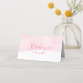 Abstracte aquarel Blush roze plaats kaart