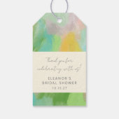 Abstracte Aquarel Bruidsdouche Aangepaste Dankjewe Cadeaulabel (Achterkant)