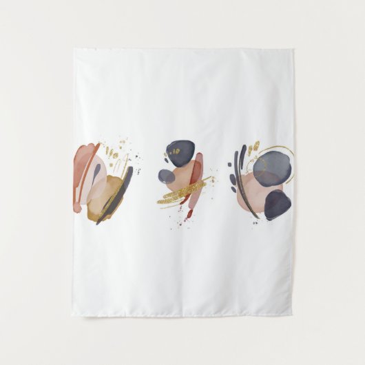 Abstracte aquarel elementen wandkleed (Voorkant)