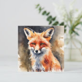 Abstracte aquarel rode vos kaart (Staand voorkant)