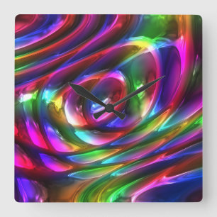 Abstracte art. 14-klok vierkante klok