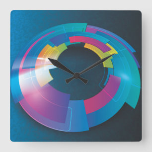 Abstracte art. 2-klok vierkante klok