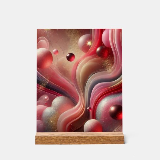 Abstracte Art Acryl Teken met Houten Basis Acryl Bord (Voorkant)