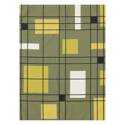 abstracte Art Avocado Green uit 1950 Tafelkleed (Voorkant)