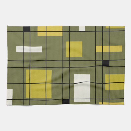 abstracte Art Avocado Green uit 1950 Theedoek (Horizontaal)
