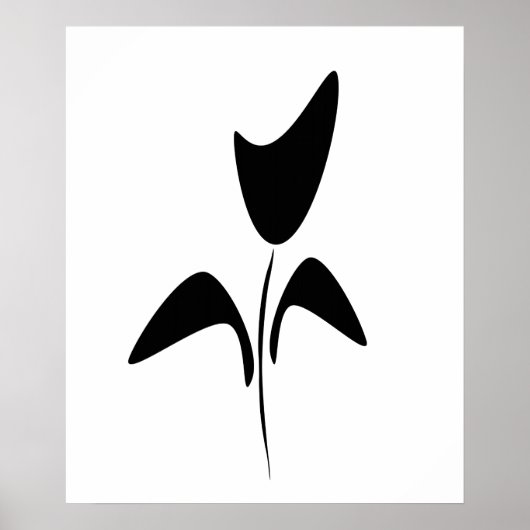 Abstracte Art Black Tulip Poster (Voorkant)