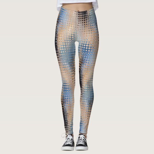 Abstracte Art Blue Grey Beige Pattern-Leggings Leggings (Voorkant)