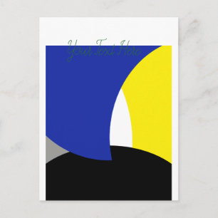 Abstracte Art Blue Yellow Briefkaart